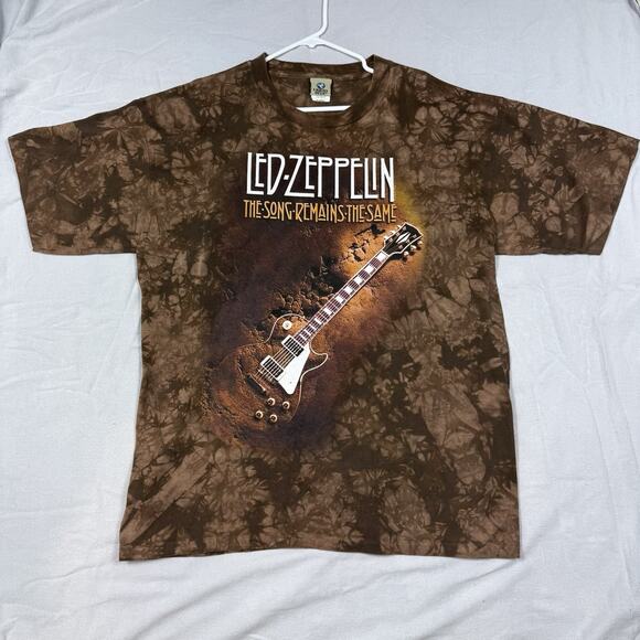 VTG Liquid Blue Led Zeppelin The Song Remains The Same Single Stitch T-shirt XL - Picture 1 of 6